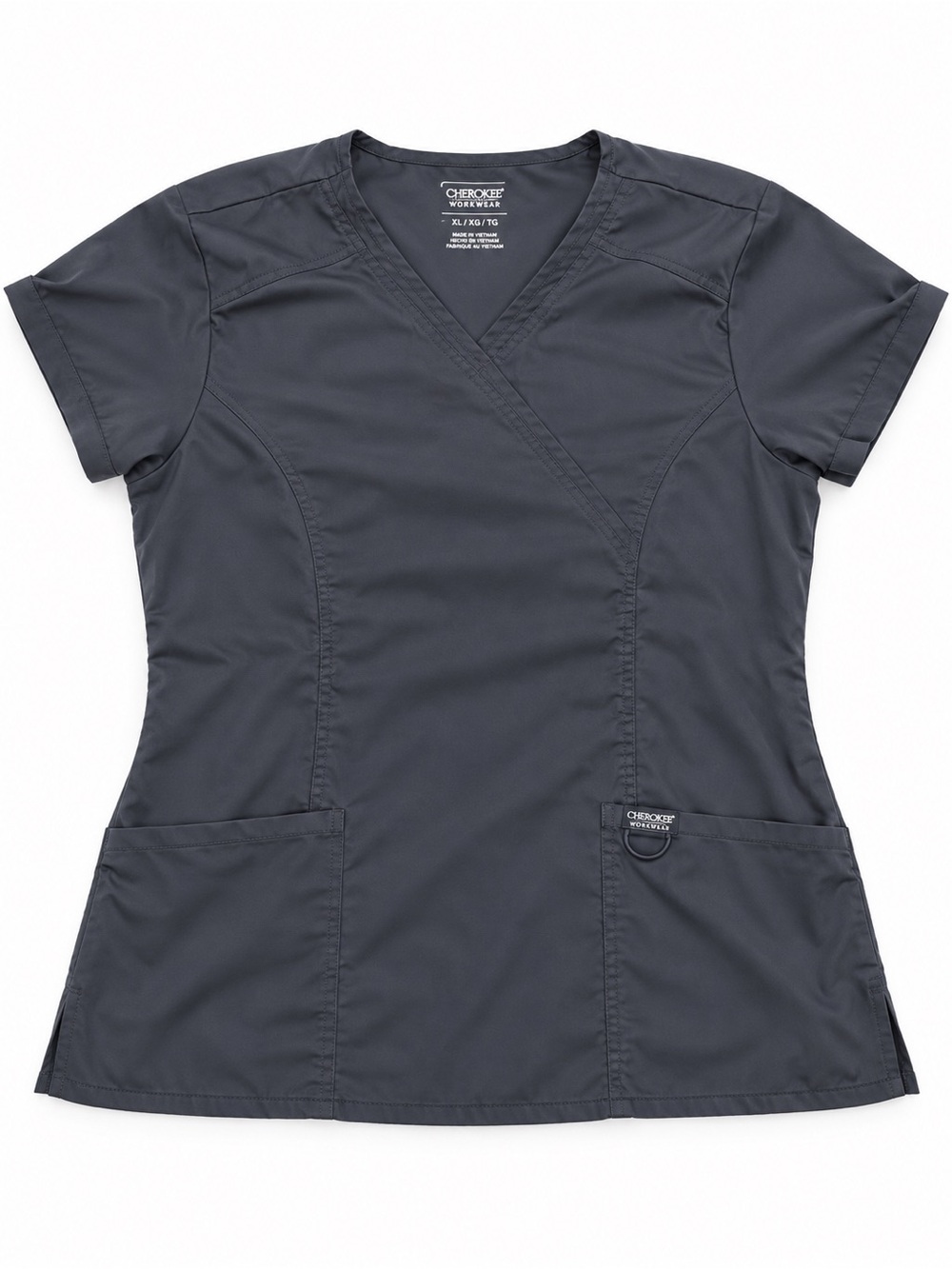 Cherokee Women's V-Neck Scrub Top - Charcoal Gray